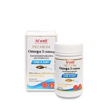 Hiwell [해외건강식품직구] 하이웰 프리미엄 오메가3 1500mg 원어데이 90소프트젤 1개 (치약사은품증정)