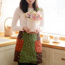 [행복디자인] 프로방스 플라워 허리앞치마, 1개