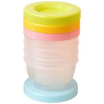 베베앤맘 밀폐형 이유식 용기 200ml, 혼합 색상, 1세트