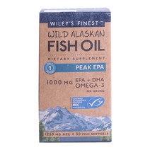 와일리즈파이니스트 와일드 알라스칸 피쉬 오일 피크 EPA 1250mg 소프트젤, 30개입, 1개