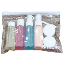 티큐브 여행용 화장품 용기 7종세트, 스프레이 용기 40ml+펌프용기 40ml+프레스 용기 40ml+일반 용기 40ml+크림 용기 12ml 2p+스푼+PVC파우치, 1세트