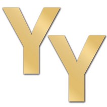 핸드팩토리 문자 Y 아크릴 미러 모던 포인트스티커 2개, 금색