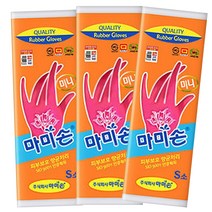 마미손 고무장갑 S, 핑크, 소(S), 3개