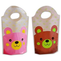 이홈베이킹 비닐쇼핑백 스탠드형 곰돌이 2종, 혼합 색상, 50개입