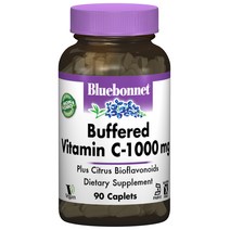 블루보넷 버퍼드 비타민 C-1000mg 캐플릿 무설탕 비건 글루텐 프리, 90개입, 1개, 90정