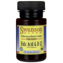 Swanson 엽산 & B-12 베지캡, 30개입, 1개