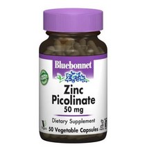 블루보넷 징크 피콜리네이트 50mg 베지터블 캡슐 글루텐 프리 무설탕, 50개입, 1개