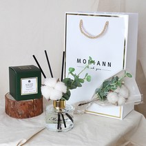 모리앤 스페셜 골드라벨 디퓨저 120 ml + 블랙 섬유리드 3p + 리드꽃다발 + 쇼핑백, 코튼파우더