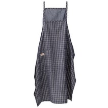 아포아룸 빈티지체크 앞치마, 네이비, 1개