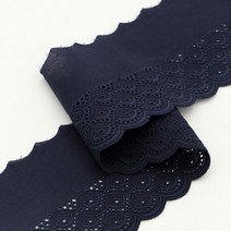 러버블 패턴 면자수레이스 180cm, 네이비, 1개