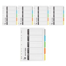 희망화일 5분류 인덱스 홀더파일, 혼합 색상, 5개입