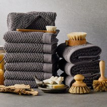 소프트터치 헤링본 호텔수건 170g 40수 면사, 차콜그레이, 10개