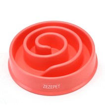 ZEZEPET 파스텔 달팽이 급체 방지 애완동물용 식기, 핑크, 1개