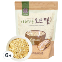 이든타운 오트밀 압착귀리, 1kg, 6개