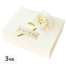 도나앤데코 블룸 직사각 상자 대 3p + 아린 땡큐스티커 3p + 작약 장식꽃 3p 세트, 상자(화이트), 스티커(혼합색상), 장식꽃(크림화이트), 3세트
