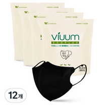 비움 곰하늘날다 에코플러스 보건용 마스크 대형 KF94, 25개입, 12개, 블랙
