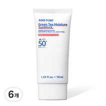 애즈이즈투비 그린티 모이스처 선블록 SPF50+ PA++++, 50ml, 6개
