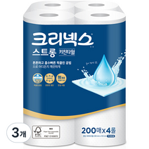 크리넥스 스트롱 키친타월 200매, 4개입, 3개