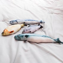 딩동펫 고양이 캣닢 물고기 인형 4종 세트, 꽁치, 고등어, 붕어, 잉어, 1세트