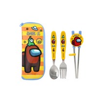 르번 어몽어스 알찬 교정젓가락 + 스푼 + 포크 + 수저집, 혼합색상, 1세트