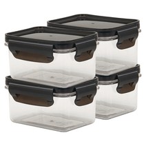 생활엔 클리어 유리처럼 투명한 모듈러 용기 740ml 4P, 4개, 단품
