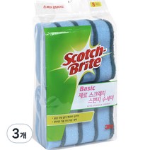 쓰리엠 베이직 제로 스크레치 스펀지 수세미, 8개입, 3개