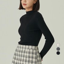 ELLE PARIS 목넥 긴팔 골지니트