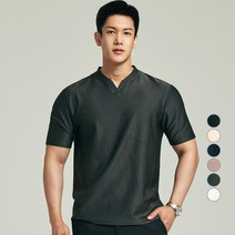 업클라스 남성용 헨리넥 포인트 반팔 티셔츠 b083hf
