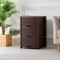 올맘 모던 3단 서랍장, 브라운, 1개