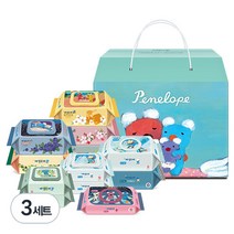 페넬로페 기프트 컬렉션 프리미엄 저자극 아기물티슈 12p 세트, 12개입, 3세트