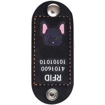 뽀시래기 강아지 동물등록 RFID 외장인식칩 가죽형 인식표, 4