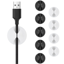 요거 충전 케이블 홀더 USB 선 정리 10개입, 블랙, 화이트, 1세트