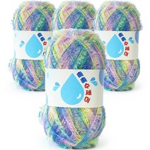 쎄비 촉촉 수세미 뜨개실, 202 네온 오로라, 4p