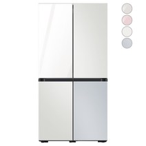 [색상선택형] 삼성전자 비스포크 프리스탠딩 냉장고 방문설치, RF85A93J1AP, 글램 화이트 + 코타 화이트 + 코타 페블