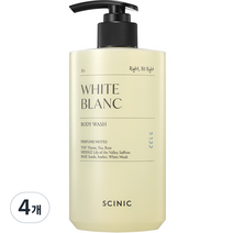 싸이닉 화이트 블랑 퍼퓸드 바디워시 화이트 스웨이드 향, 500ml, 4개