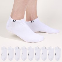 두발로 남성용 스포츠 포인트2 스니커즈 양말 10켤레, 화이트