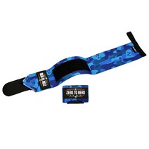 제로투히어로 헬스 카모 손목보호대 SIGNATURE Blue camo 양쪽 세트, 1세트