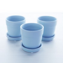 도시정원 팽이 칼라 도자기 화분 1호 3p 세트, 블루