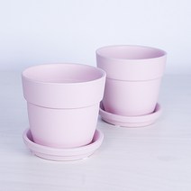 도시정원 팽이 칼라 도자기 화분 2호 2p 세트, 핑크