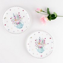 엘룸 플뢰르 원형접시 23cm 2p, 2개, 접시 2p