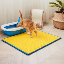 페스룸 고양이 클린업 매트, YELLOW   BLUE