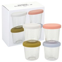 데일리라이크 봉봉 유리 이유식 용기 4종 세트 210, 콤비네이션, 1세트