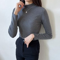 투데이앤룩 여성용 속기모 반목 긴팔 목폴라