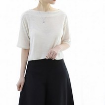 팡팡샵 린넨 입술 넥 반소매 임부 티셔츠