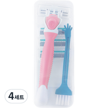 바디애 여성용 면도기 + 면도날 4p + 브러쉬 세트 핑크, 4세트