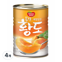 동원 황도 슬라이스 복숭아 통조림, 400g, 4개