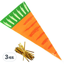 인디케이 삼각 당근 비닐 100p + 골드 타이 100p, 혼합색상, 3세트