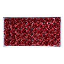 모리앤 프리미엄 DIY 장미 비누꽃머리 50p + 꽃대 50p, 진레드