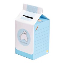 우유팩 500ml 종이저금통 블루, 1개