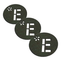 레이저 커팅 펠트컵받침 이니셜 E 3개, 카키